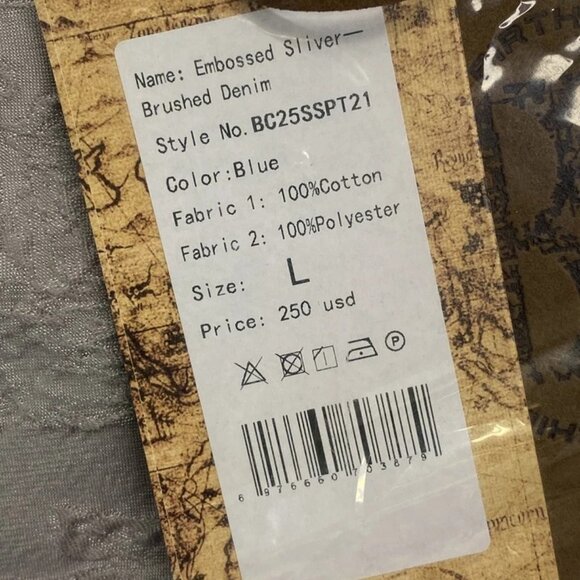 NEW BIRTH OF ROYAL CHILD Men’ Embossed Silver Washed Denim Straight Jeans Size L - Picture 11 of 11